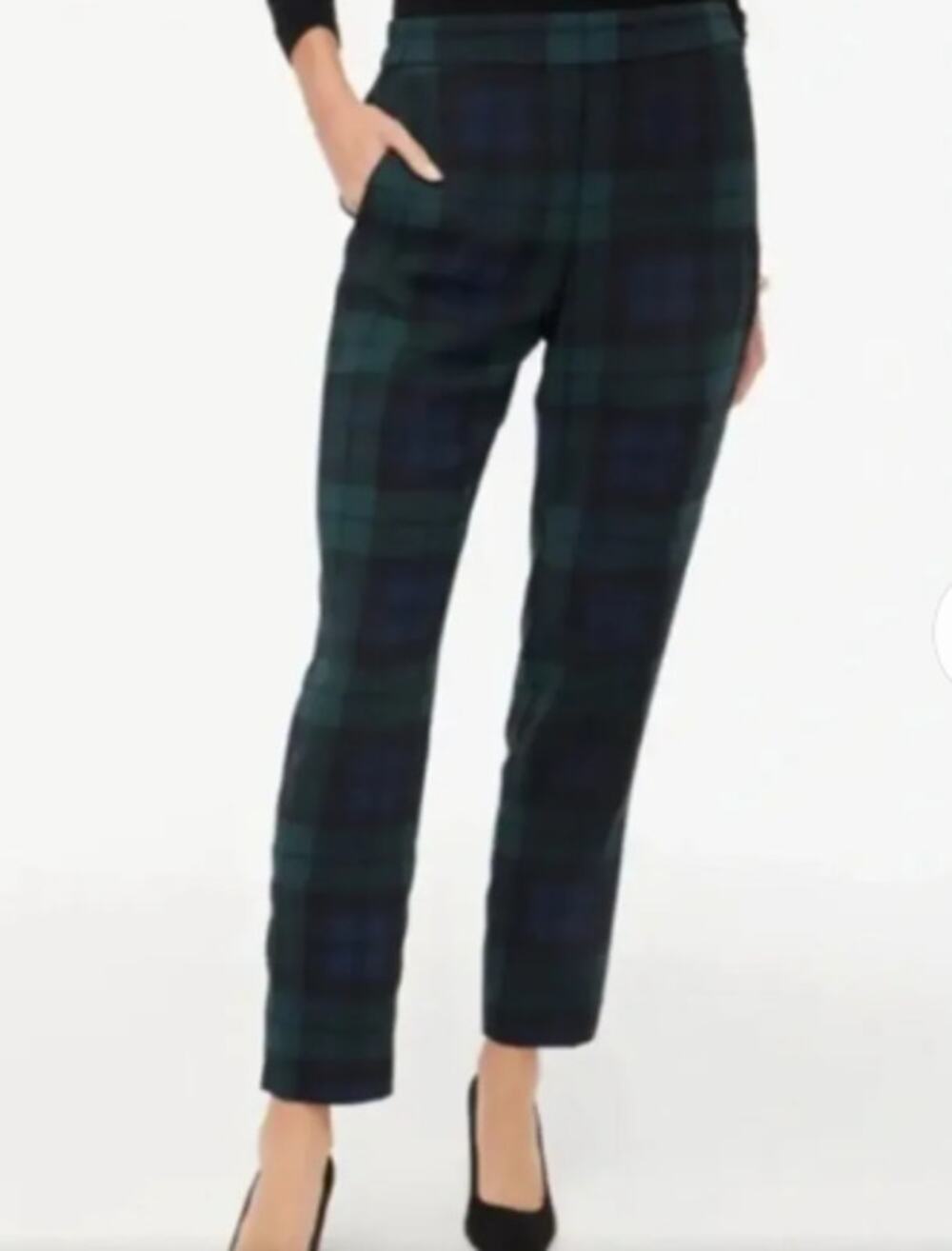 NWT J. Crew Factory Jamie Black Watch Plaid Pants Size 12
